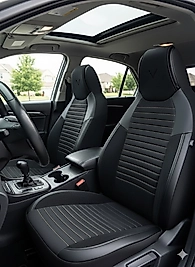 SPORT SERİSİ - SİYAH BABYFACE KUMAŞ ve DERİ KOLTUK KILIFI VE BAŞLIĞI & FULL SET